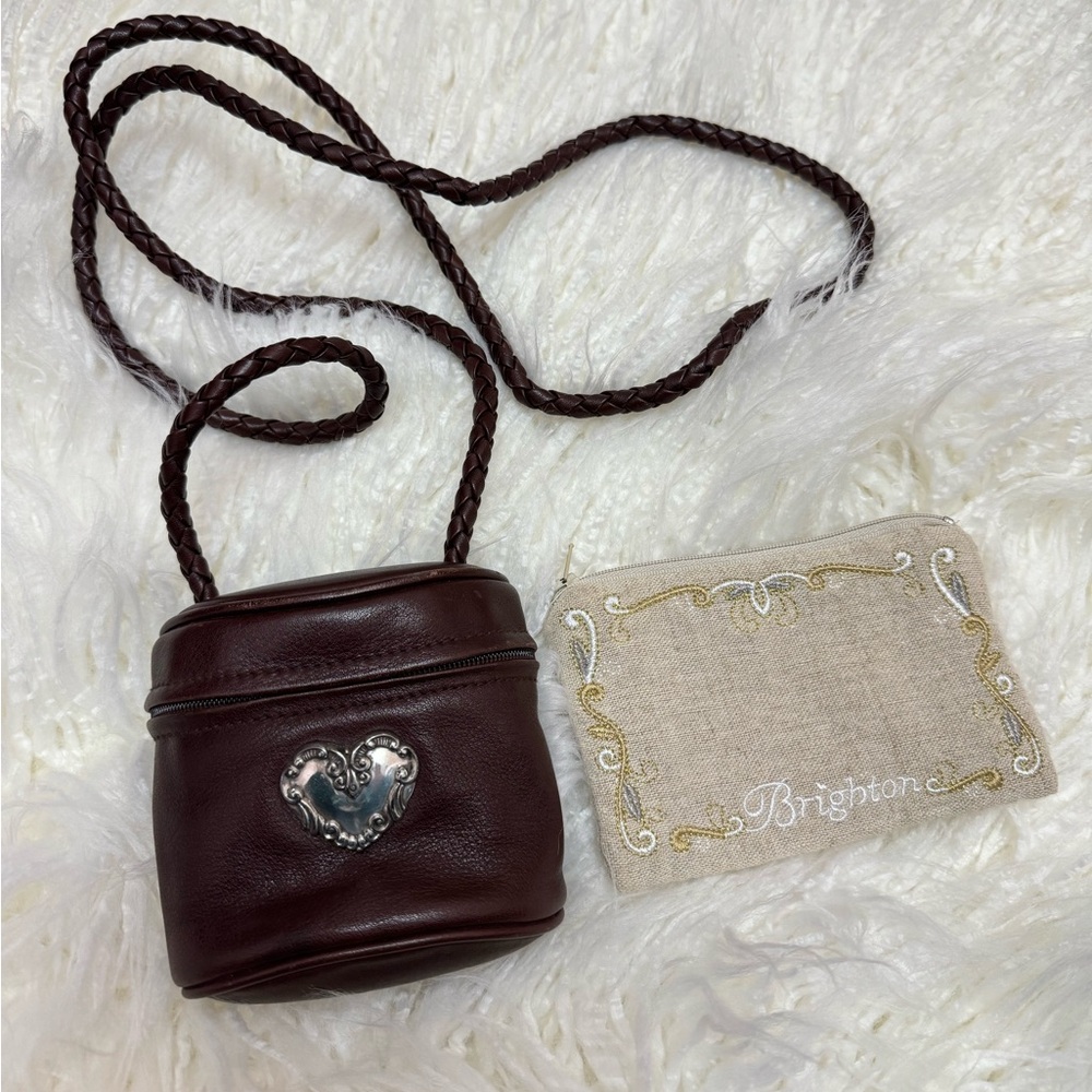 Brighton One World Small Cross Body Coin Purse with Braided Leather Strap